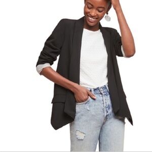 Anthropologie Cartonnier Open Front Blazer Jacket | Black | XS